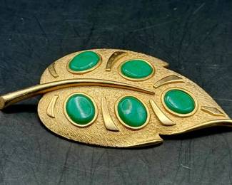 MCM Style Leaf Brooch — Mid-Century Modern Jewelry
