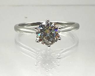 .925 Diamond Engagement Ring in Sterling Silver — Size 9