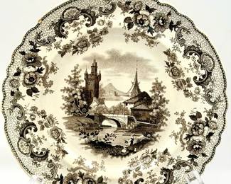 (9) 1800s Ridgway England transferware plates in the Pomerania
