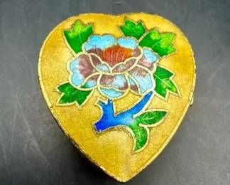 Vintage Cloisonné Pill Box From Beijing, China
