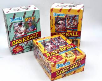 (3) 1991 Donruss Baseball Card Boxes Of Packs