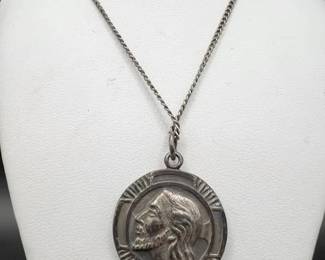 Diroma Sterling Silver Raised Relief Pendant & Necklace — Episcopalian Jewelry