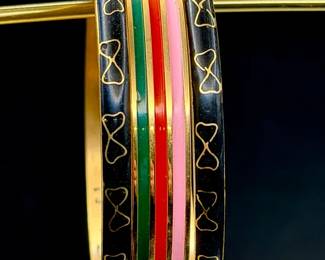 (3) Vintage Enamel Bangle Bracelets
