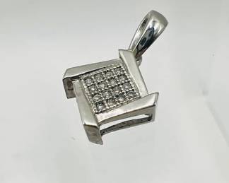 10K White Gold Pendant with Diamonds — Fine Jewelry