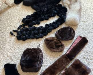 Fur hats, scarves and muff