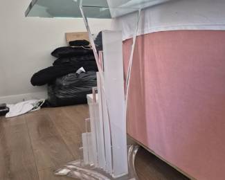 Acrylic and glass console table from the 1980s