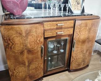 Dining Room Sideboard Marble Mirror Top Cir 1930.1 - $2500