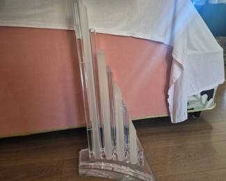 Acrylic and glass console table from the 1980s