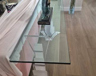 Acrylic and glass console table from the 1980s