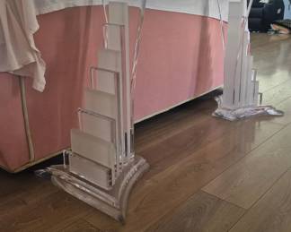 Vintage Shahrooz Art Curvology acrylic and glass console table from the 1980s