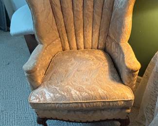 Beige brocade chair