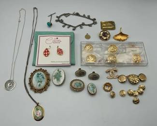 Floral Jewelry, Decorative Buttons and Chanel Style Accessories