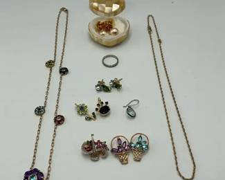 Jewelry with Necklaces, Pins, Earrings  Trinket Box