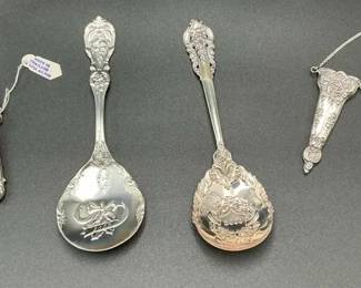 Sterling Silver Flatware  Accessories Lot Spoons Handle Piece