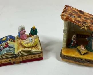Peint Main Limoges, France Navity Trinket Boxes