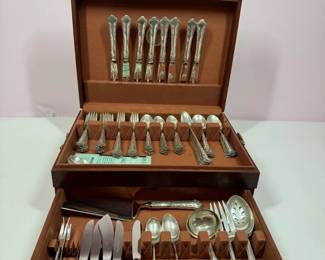  03 Towle Sterling Silver Flatware w Chest Service for 8 Serving Pieces