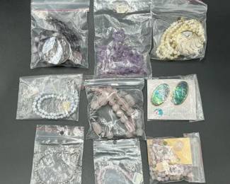 Jewelry Lot Beaded Necklaces Bracelets Earrings Mixed In Bags