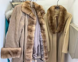 Vintage Coats w Mink Fur Trim  Collar  Richs Wool  Suede Jacket Lot