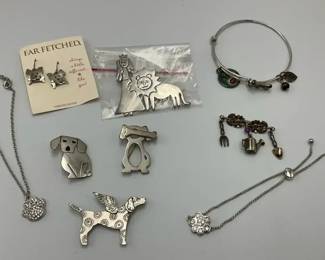 Sterling Silver Jewelry Collection with Animal Brooches