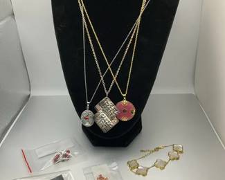 925 Sterling Silver Italy Necklace and Mixed Fashion Jewelry Group