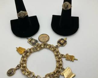 Vintage 10K14K Gold And Gold Filled High School Jewelry
