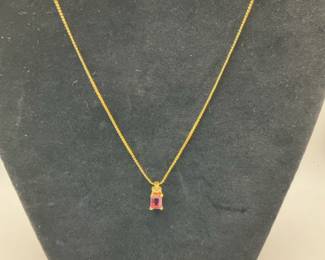Christian Dior Purple Rhinestone Necklace