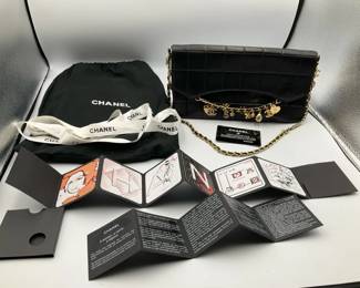 Chanel Lucky Charms Black Quilted Leather Shoulder Bag with Charm Chains COA