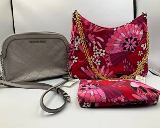 Michael Kors Studded Crossbody Bag with Bindya Floral Shoulder Bag and Matching Pouch