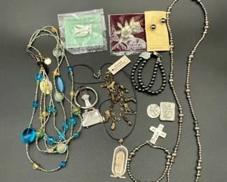 Jewelry Necklaces Bracelets Charms Mother of Pearl Silver Tone