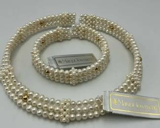 Margot Townsend Faux Pearl Necklace and Bracelet Set