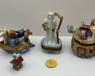 Limoges France Trinket Boxes Noahs Ark Porcelain Collection