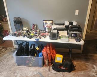 Life jackets and fishing supplies