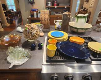 A few pieces of Fiesta and other kitchen items