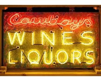 Cowboys Wines and Liquors Neon Sign
