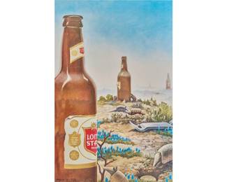Lone Star Beer Long Live Long Necks Poster, 1974