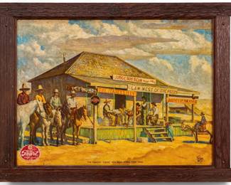 Vintage Pearl Beer Judge Roy Bean Advertising Print, 1958