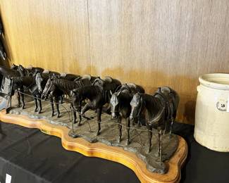 Bronze sculpture of horses