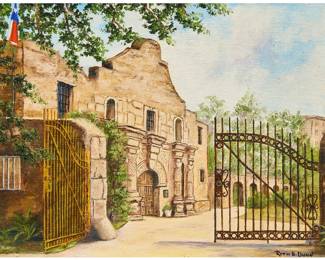 Ruth Dunn, The Alamo, oil on masonite