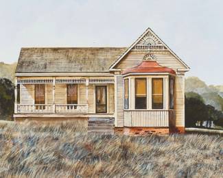 Ancel Nunn, Victorian Home, watercolor and gouach