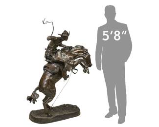 After Frederic Remington,  Bronco Buster, bronze