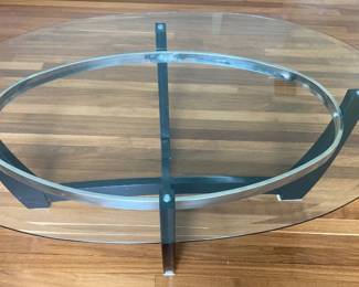 Glass, black, and chrome Coffee Table