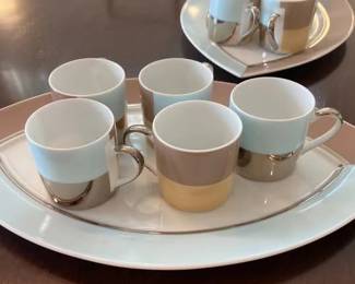 Bernardaud Limoges Fusion Expresso cups and Serving plates