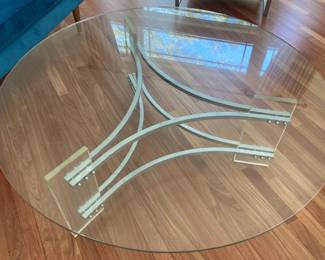 Glass and chrome Vintage Charles Hollise Jones Style Acrylic, Coffee Table