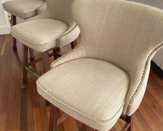 (3) Upholstered Swivel Counter Stools