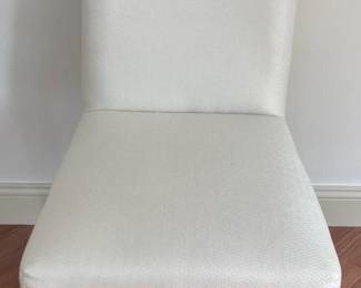 8 Cream Jordan’s custom “Parson” dining Chairs