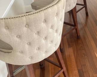 (3) Upholstered Swivel Counter Stools