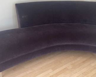 (2) Purple velvet Mitchell Gold + Bob Williams 2-part cloud sectional sofas