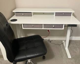 Desk with Power and Office Chair Sold Separately 