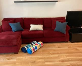 Sectional (Sold w/Chair) and a Brown Storage Ottoman Sold Seperately
