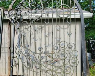 Wrought Iron Peacock Gate